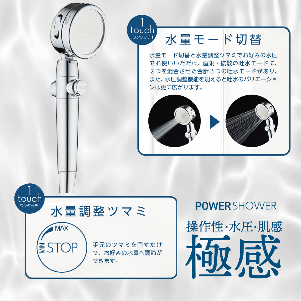 ３徳 強水圧・軽量・節水パワーシャワーヘッド TOAmart オンラインショップ